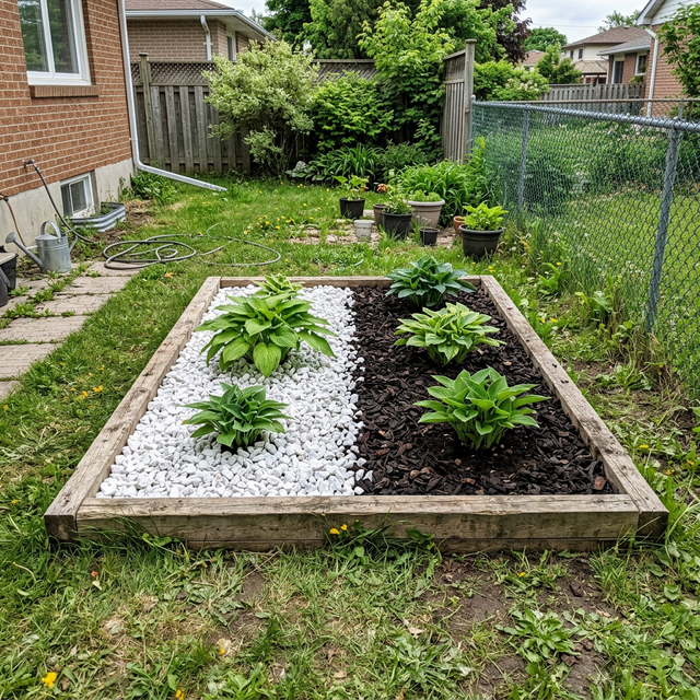 Oļu un mulčas kombinācija